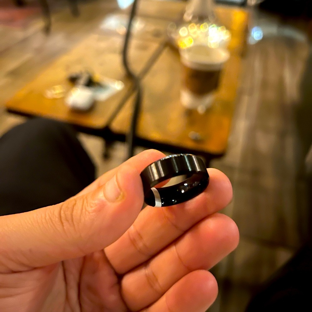 Stainless steel black ring